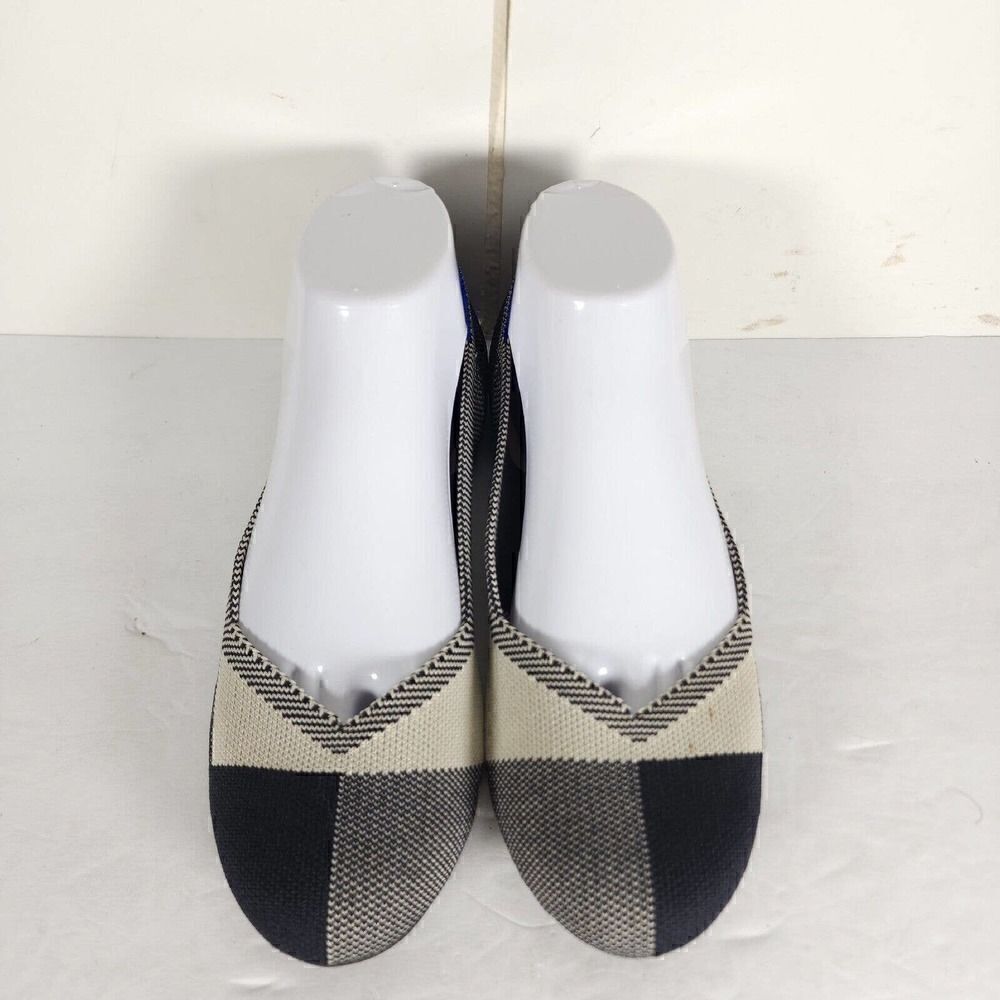 Rothy’s Women’s Captoe US8,5 Black Charcoal White Retired Round Toe SlipOn Flat - Picture 3 of 13
